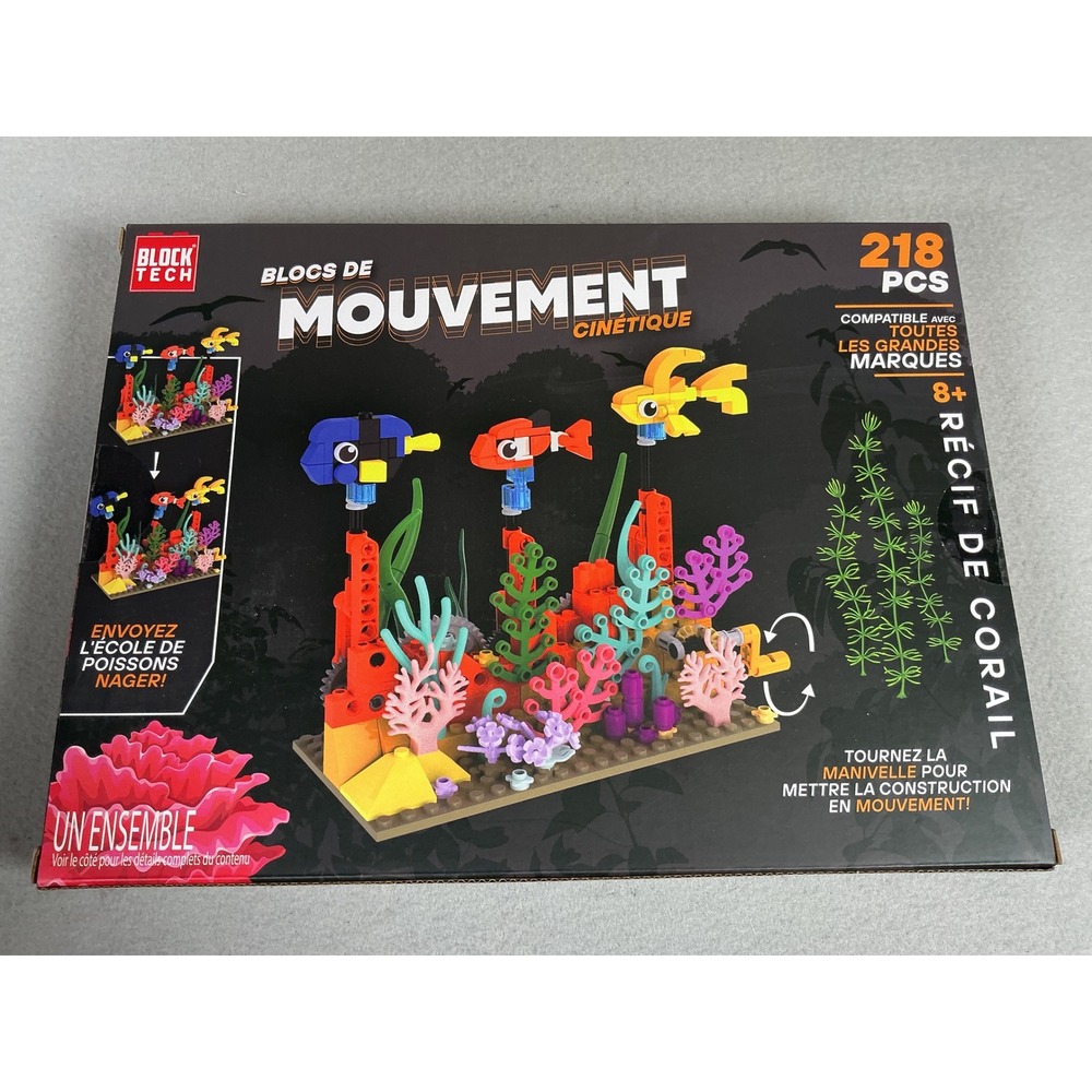 Block Tech Kinetic Motion Blocks Coral Reef 218 Piece Building Set New